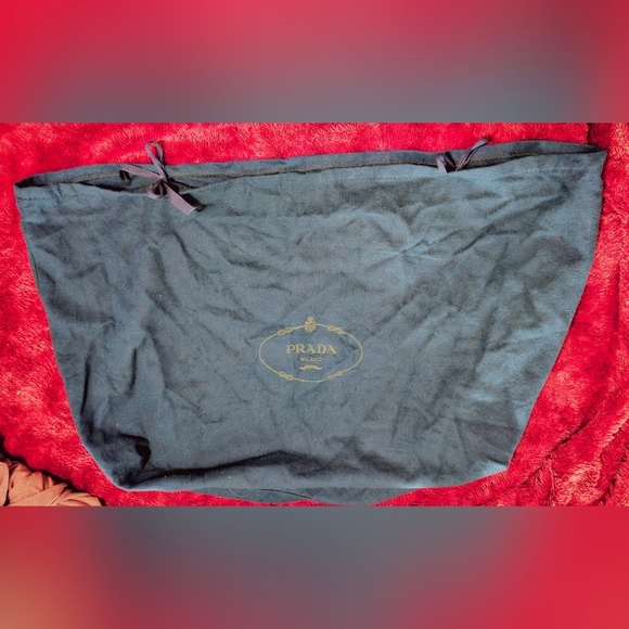 Prada Milano Blue Dust Cover Tie Closure Bucket Travel Bag Tote Handbag Backpack - Picture 2 of 11